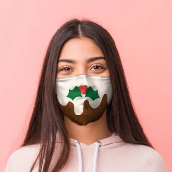 Image of Christmas Pudding Face Covering - Large