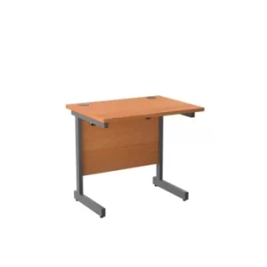 Image of 1800 X 800 Single Upright Rectangular Desk Beech-Silver