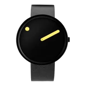 Image of Picto 43388SET Black Dial And Leather Strap Wristwatch