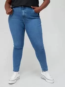 Image of Levis Plus 721 High Rise Skinny Jean - Blue Size 14, Inside Leg Short, Women