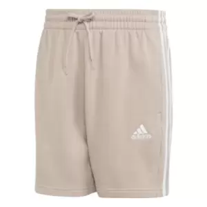 Image of adidas Essentials 3 Stripe Fleece Shorts Mens - Beige