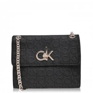 Image of Calvin Klein Re Lock Shoulder Bag - BLACK 0GS