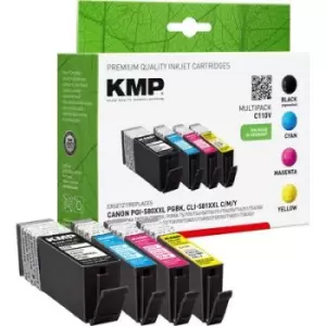 Image of KMP Ink set replaced Canon PGI-580 XXL, CLI-581 XXL Compatible CMYK C110V 1576,0205