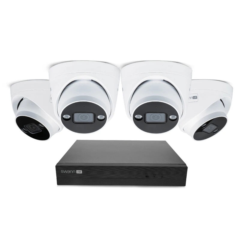 Image of Swann AdvancedX 4K Wired NVR CCTV 4 Dome Camera Kit 8 Channel 1TB HDD