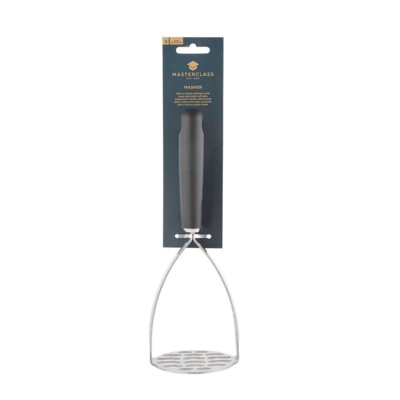 Image of Masterclass Soft Grip Stainless Steel Masher Black