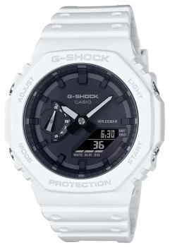Image of Mens G-Shock GA-2100-7AER Octagon Series White Wristwatch Colour - Black
