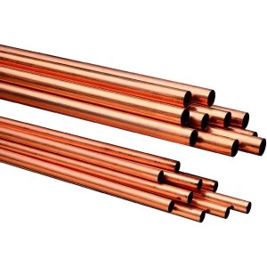 Image of Wickes Copper Tube - 28mm x 3m Pack of 10
