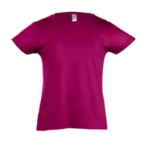 Image of SOLS Girls Cherry Short Sleeve T-Shirt (8yrs) (Fuchsia)