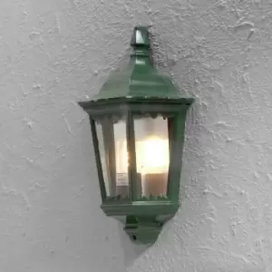 Image of Konstsmide Firenze Outdoor Classic Lantern Flush Wall Light Green, IP43