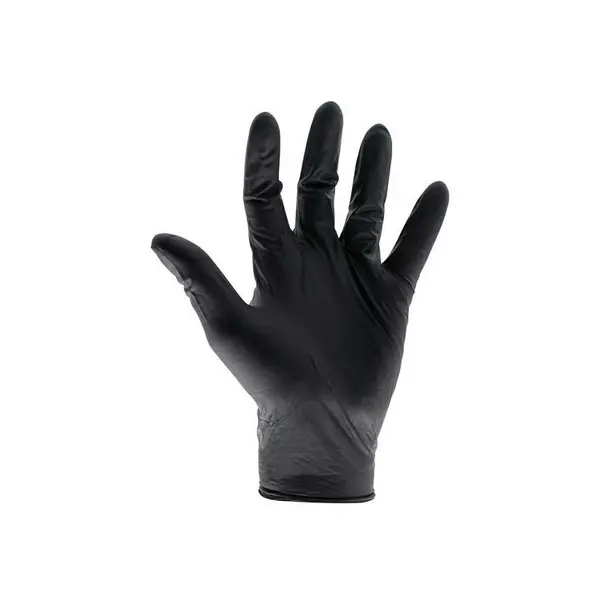 Image of Scan Black Heavy Duty Nitrile Disposable Gloves SCAGLODNHDM Colour: Black