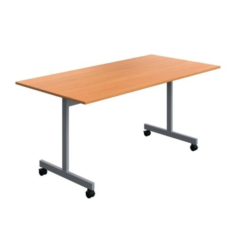 Image of Serrion Tilting Rectangular Table 1600x800x730mm Beech/Silver KF800245