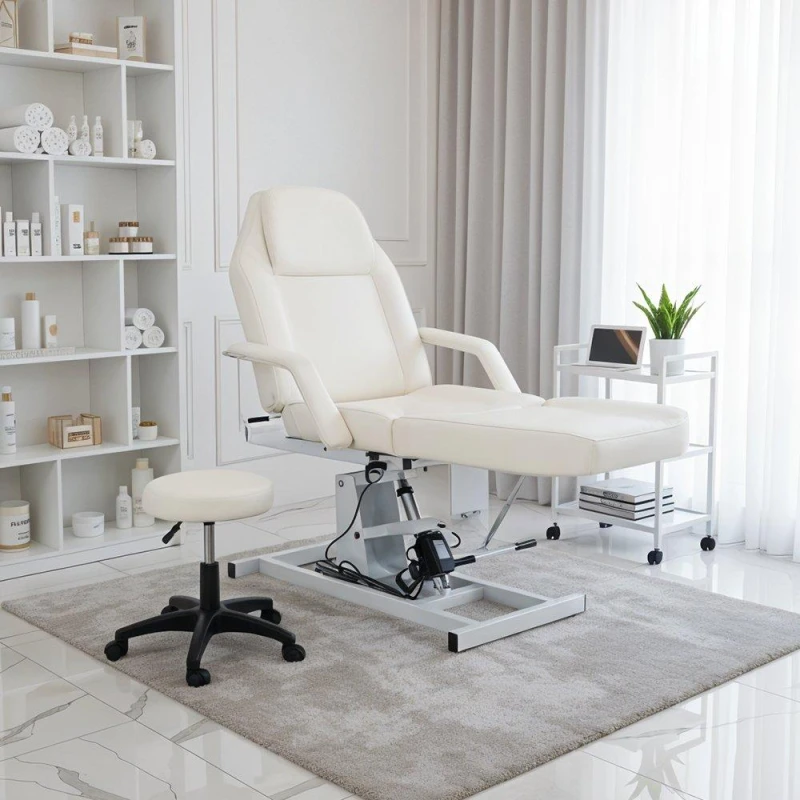 Image of SHEONLY Adjustable Facial Bed with Electric Height Lift White unisex One size