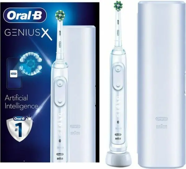 Image of Oral B Genius X White Electric Toothbrush with Travel Case