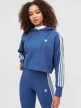 Image of Adidas Originals Cropped Hoodie - Navy