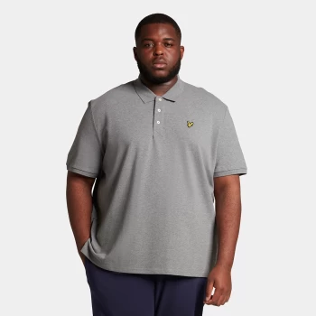 Image of Mens Plain Polo Shirt - Mid Grey Marl - Plus - XXXL