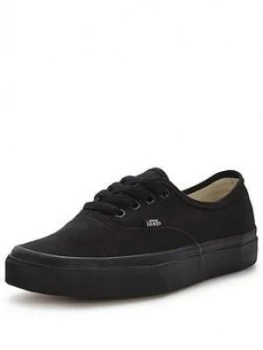 Image of Vans Mens Authentic Skate Plimsolls, Black, Size 7.5, Men