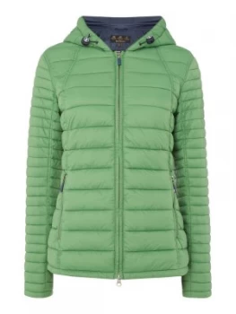 Image of Barbour Heavenfield Quilted Short Coat With Hood Green