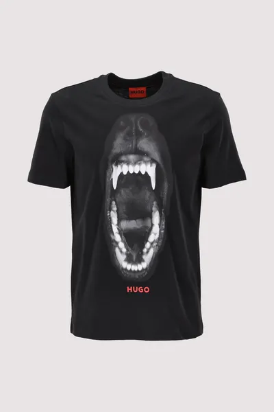 Image of HUGO Dayaking Graphic T-Shirt Black XL