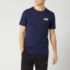 Image of Puma Mens Essentials Small Logo Short Sleeve T-Shirt - Peacoat - L - Blue