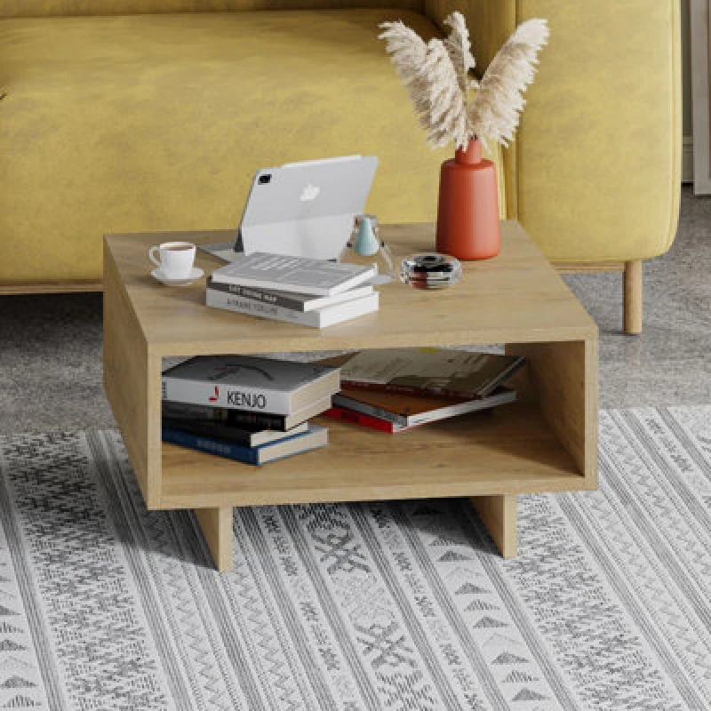 Image of Decortie Hola Modern Coffee Table Oak Multipurpose H 32Cm
