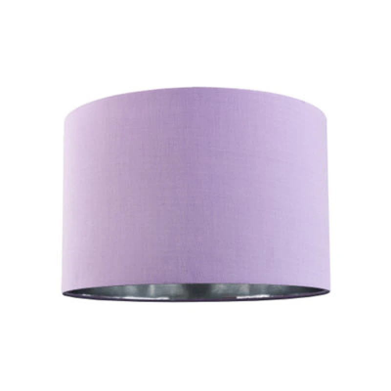 Image of Happy Homewares Contemporary Lilac Cotton 10 Table/pendant Lampshade With Shiny Silver Inner