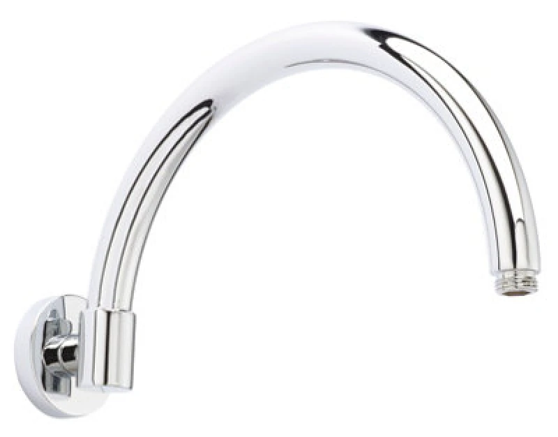 Image of Balterley Round Wall Mount Curved Shower Arm Chrome 303mm Silver