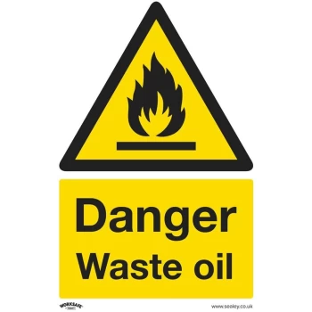 Image of Sealey - SS60P1 Warning Safety Sign - Danger Waste Oil - Rigid Plastic
