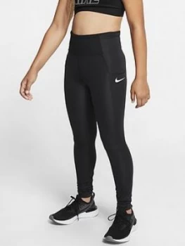 Image of Nike Girls Train Studio Leggings - Black/White