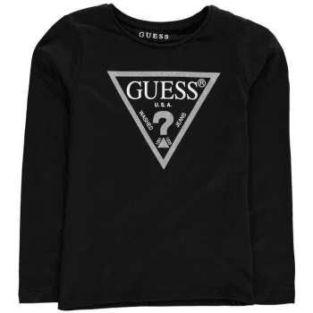 Image of Guess Sleeve Logo T Shirt - Black