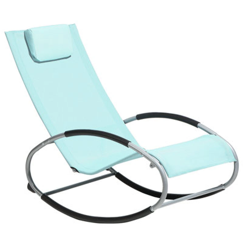 Image of Beliani Rocking Sun Lounger Campo Metal Light Blue