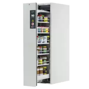 Image of Type 90 Safety Storage Cabinet V-MOVE-90 Model V90.196.045.VDAC:0012 in Light Grey RAL 7035 with 5X Tray Shelf (Standard) (Sheet Steel)
