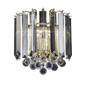 Image of 2 Light Indoor Wall Light Acrylic, Brass, E14