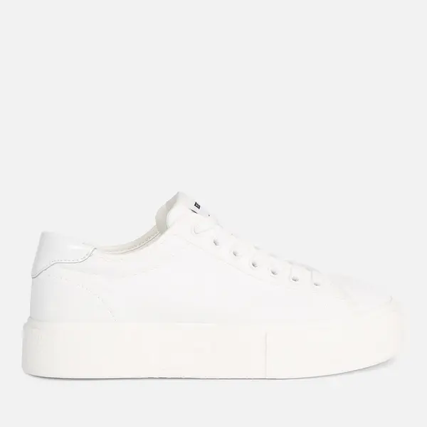 Image of Tommy Jeans Womens Faux Leather Cupsole Trainers - UK 3