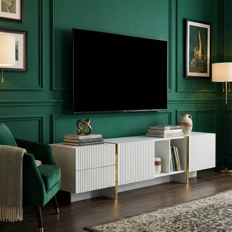 Image of Urban Meuble Modern TV Stand Sleek Style White unisex One Size