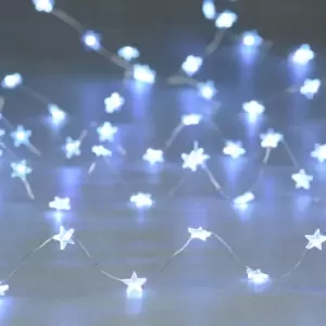 Image of Festive 4m Multifunction Battery Fairy Lights 80 Cool White Star LEDs