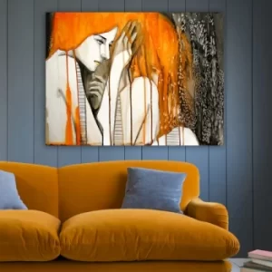 Image of 110674118_70100 Multicolor Decorative Canvas Painting Abstract Women