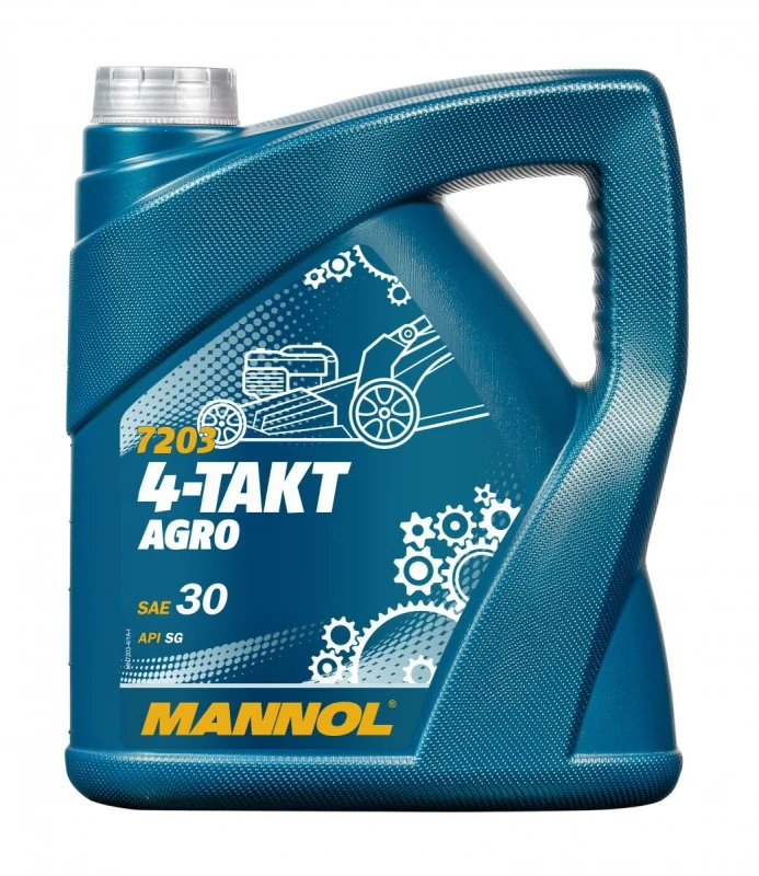 Image of Mannol Engine Oil 4-Takt Agro Sae 30 7203 Mineral Cold Starts Antifoam 4 Litre
