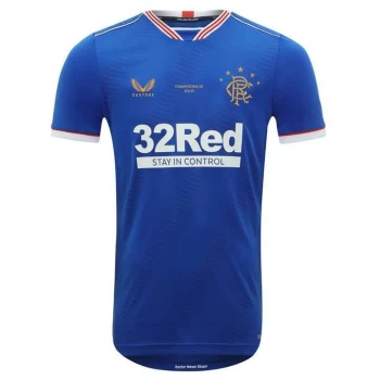 Image of Castore Rangers Champions Home Shirt 2020 2021 - Blue