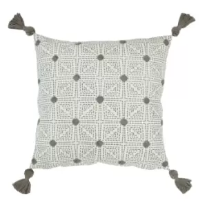 Image of Chia Tufted Cotton Cushion Grey