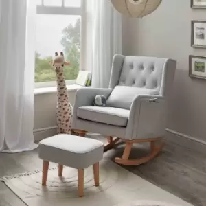 Image of Babymore Lux Nursing Chair with Stool - Grey