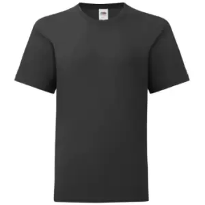 Image of Fruit Of The Loom Childrens/Kids Iconic T-Shirt (7-8 Years) (Black)