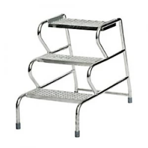 Image of FORT Ladder No Handrail 3 Steps Galvanised Capacity: 150 kg