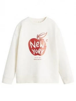 Image of Mango Girls New York Sweat Top - White