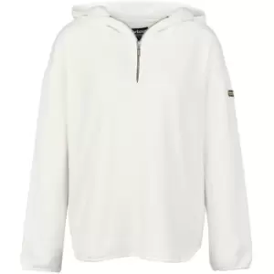 Image of Barbour International Aldea quarter Zip Fleece Hoodie - Cream