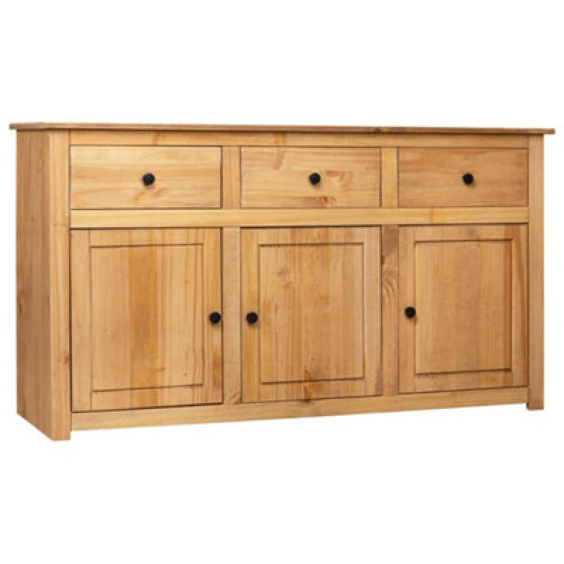 Image of vidaXL Solid Wood Pine Sideboard 3 Drawers 3 Doors Storage Chest Side Cabinet