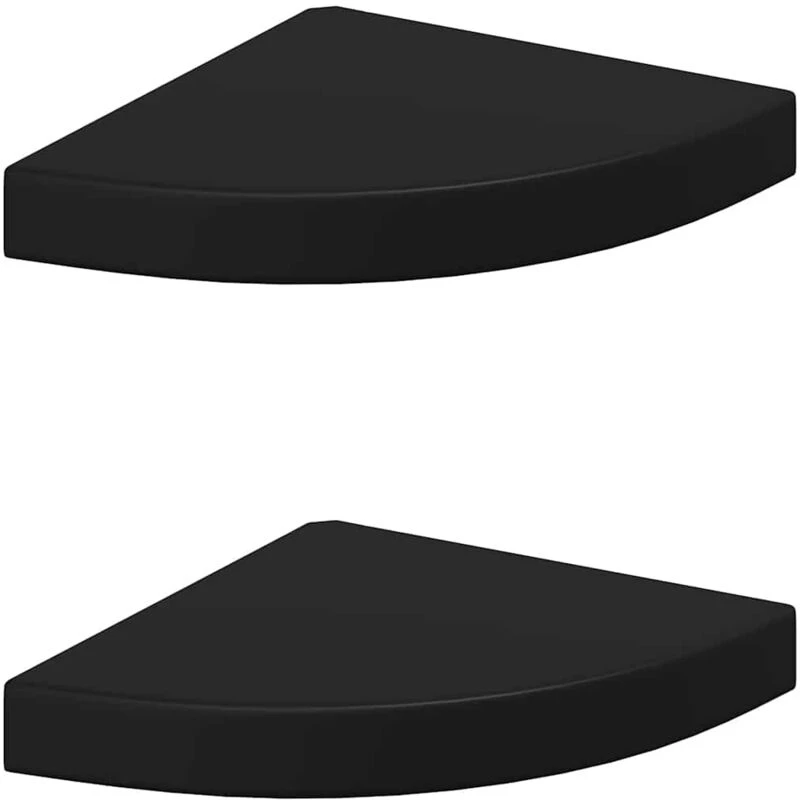 Image of VIDAXL Vidaxl - Floating Corner Shelves 2 pcs Black 25x25x3.8cm mdf 8720286075302