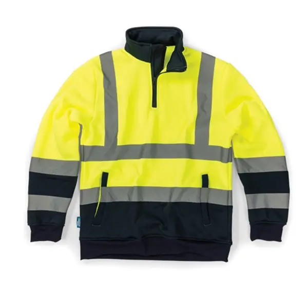 Image of Tough Grit Hi-Vis 2-Tone Sweatshirt Yellow/Navy - XL