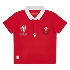 Image of Macron Wales Rugby Home Shirt 2023 2024 Infants - Red