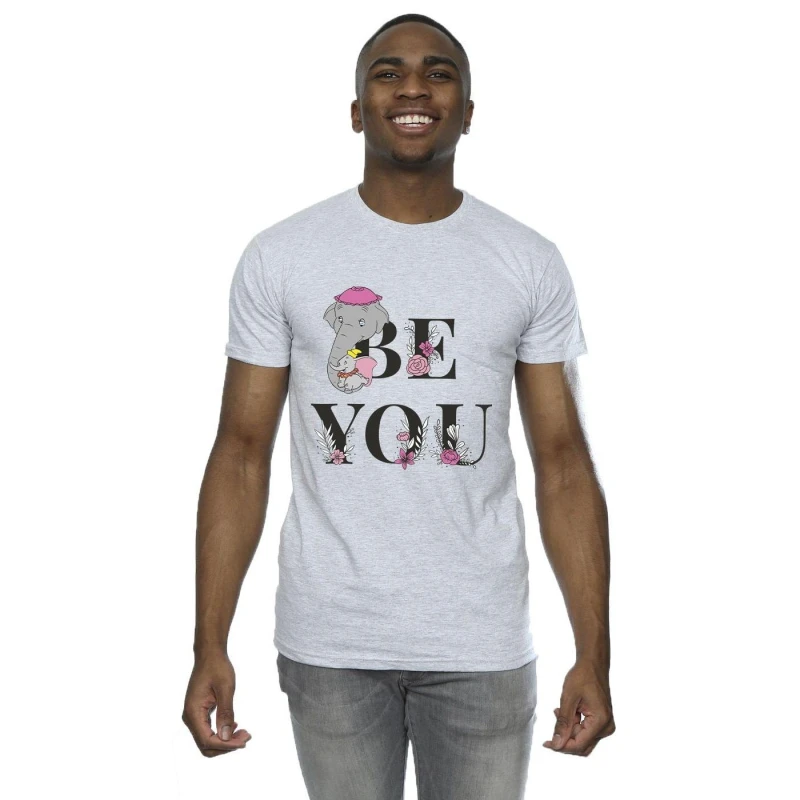 Image of Disney Men Dumbo Be You T-Shirt in Grey Size: Small Grey S Male 5059934380813