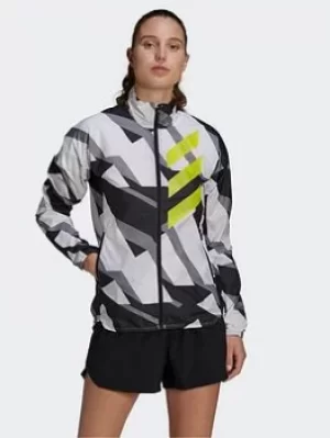 Image of adidas Terrex Parley Agravic Trail Running Wind.rdy Windbreaker, White Size M Women